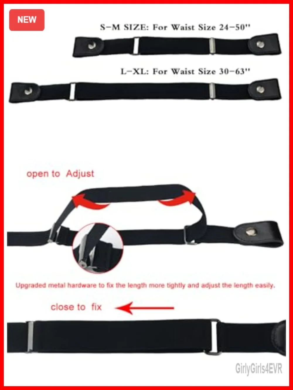 Invisible Elastic Belt No Buckle Stretch Belt for Jeans